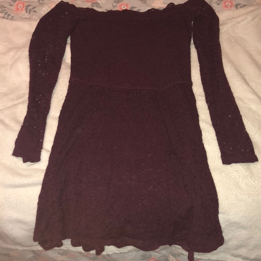 Hollister Lace Off The Shoulder Skater Dress